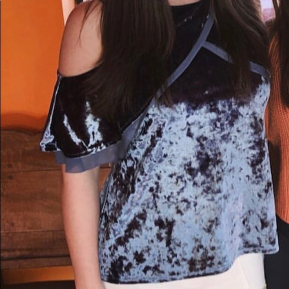 Blue velvet top